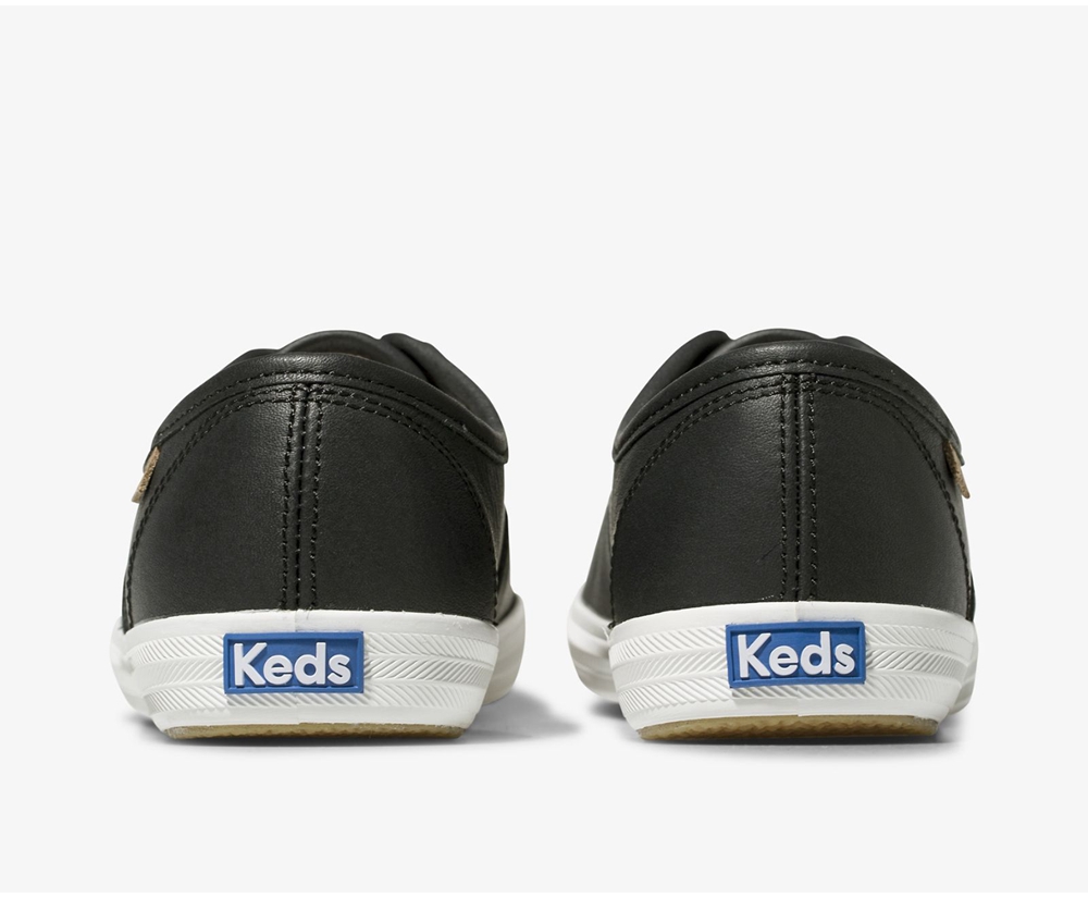 Zapatillas Keds Mujer Negras - Champion Luxe Cuero - 502-QDXHRL